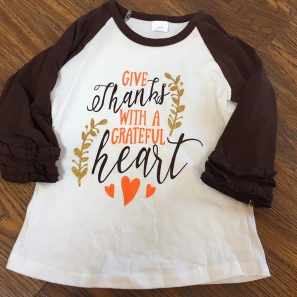 Grateful Heart Thanksgiving Fall Ruffle T Shirt